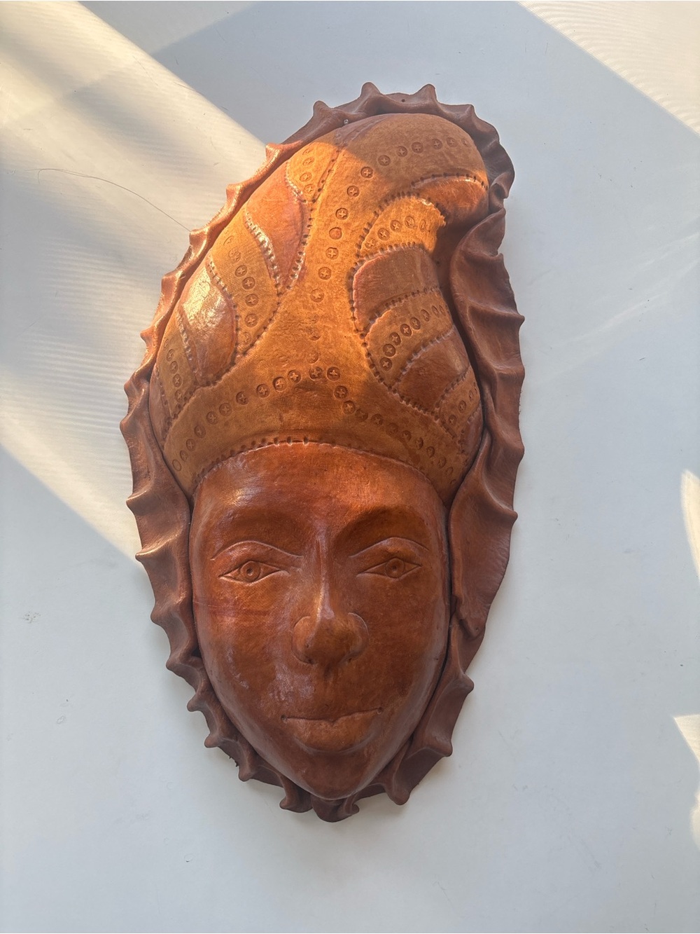 Leather Decorative Face Wall Mask